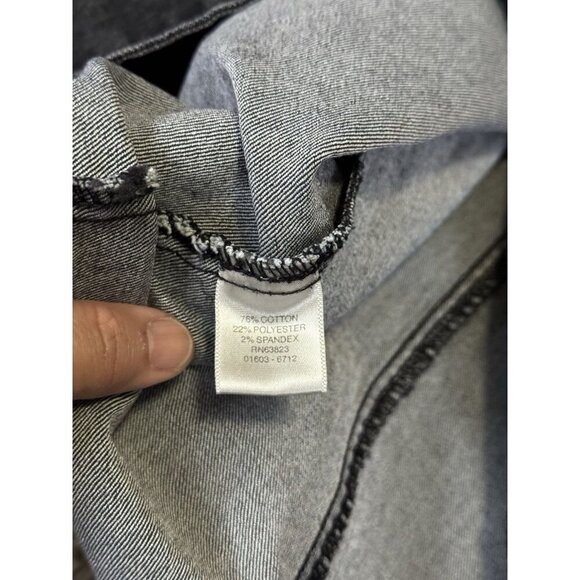 Christopher & Banks Gray Denim Midi Skirt Long Boho Beach Coastal Preppy Sz 10 - Picture 4 of 8